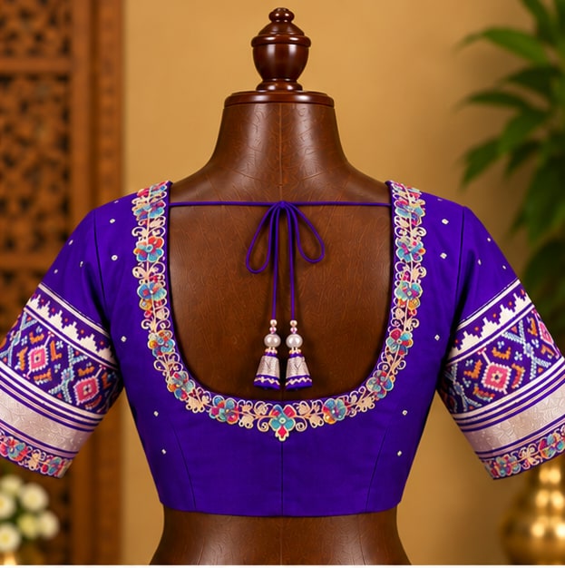 Purple Lehenga with Patola Bands, view