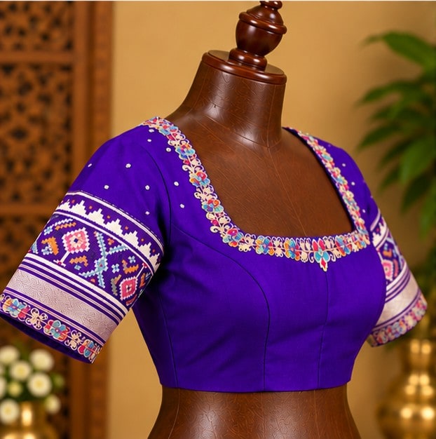 Purple Lehenga with Patola Bands, view