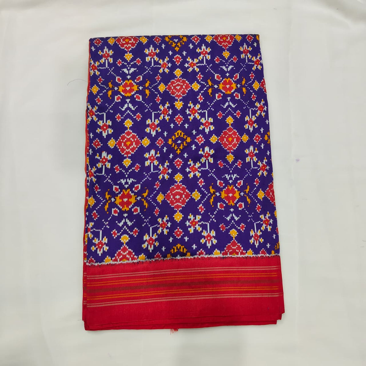Patola Saree in Blue with Red Pallu, view 1