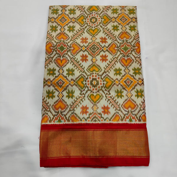 Patola Saree in Sage with Amber Motifs, view 1