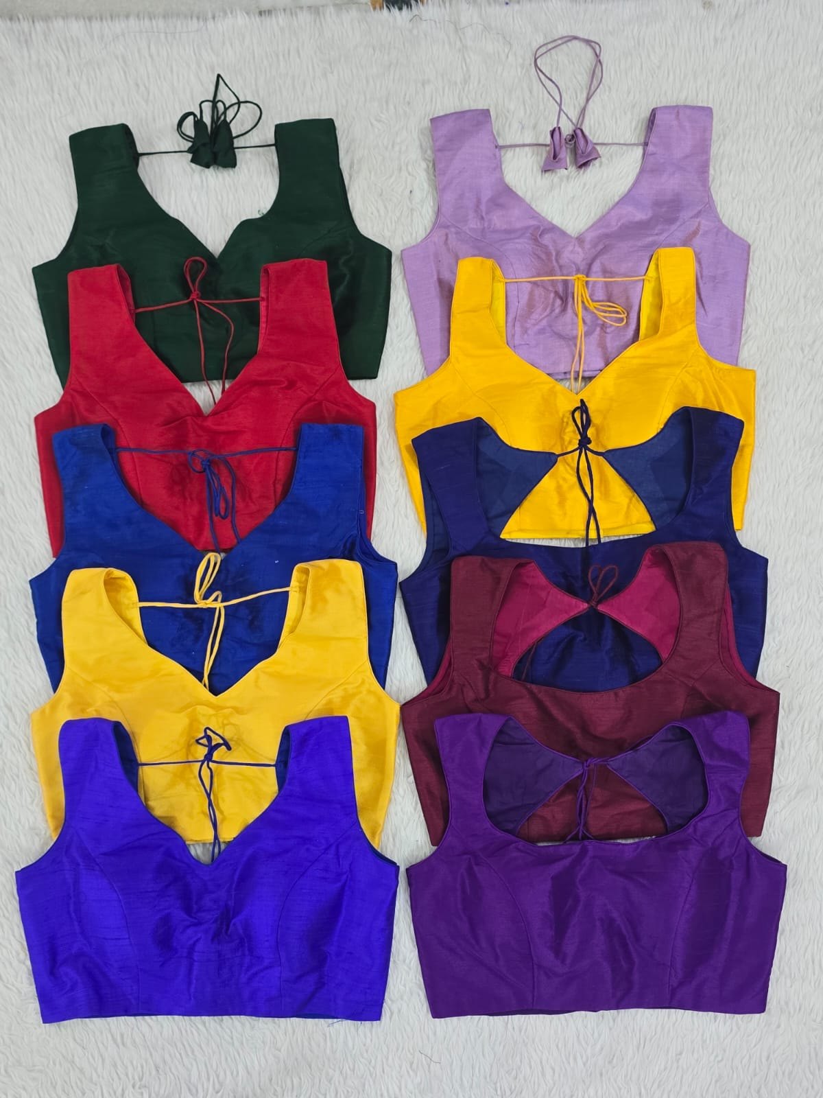Sleeveless Readymade Blouse, Jewel Tones
