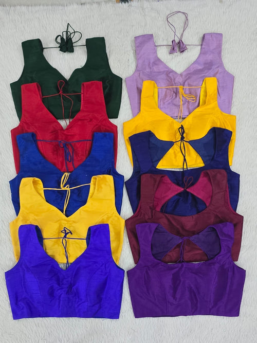 Sleeveless Readymade Blouse, Jewel Tones