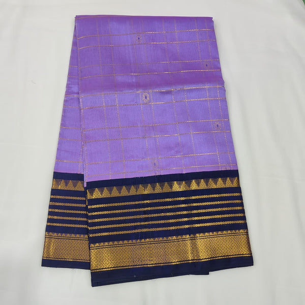 Kuppadam Saree in Lavender with Navy Border, view 1