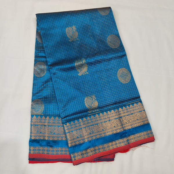 Kuppadam Saree in Sky Blue with Red Border, view 1
