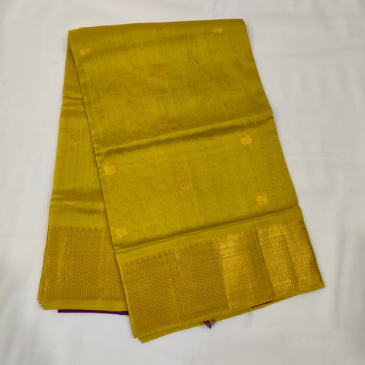 Kuppadam Saree in Mustard with Magenta Pallu, view 1
