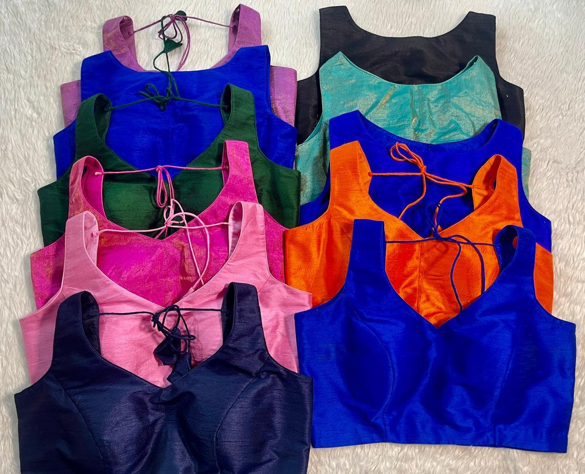 Sleeveless Readymade Blouse, Jewel Tones