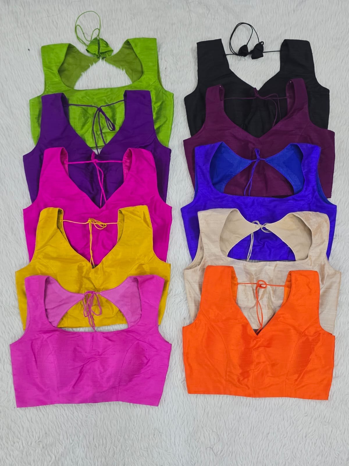 Sleeveless Readymade Blouse, Jewel Tones